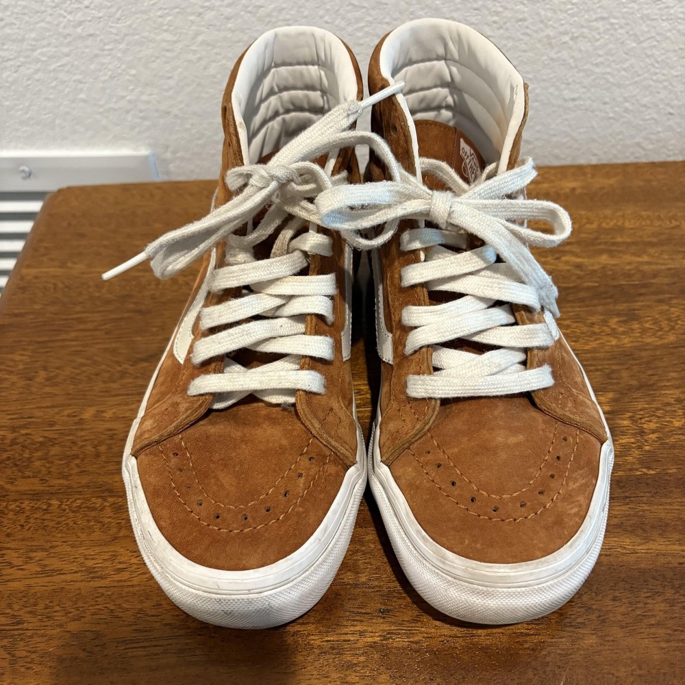 Vans Sk8-Hi Scotchgard Suede Sneakers Women 6 Camel Brown High Top Shoes Men 4.5 - Picture 3 of 11